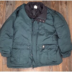 Carhartt Arctic Quilt Lined Parka Jacket Mens 2XL Hunter Green Nylon Work Coat